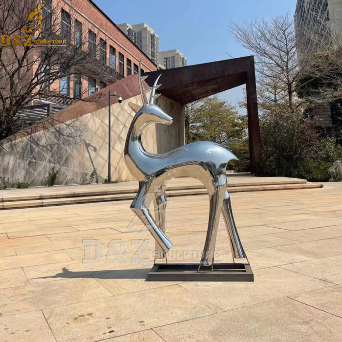 stainless steel art design a set of deer sculpture abstract for sale DZM 1186 - Image 3