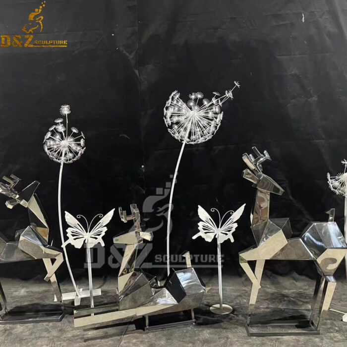 stainless steel art design a set of deer sculpture abstract for sale DZM 1186 - Image 4