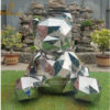 stainless steel sculpture art germetric bear animal sculpture for garden DZM 1179 - Image 3