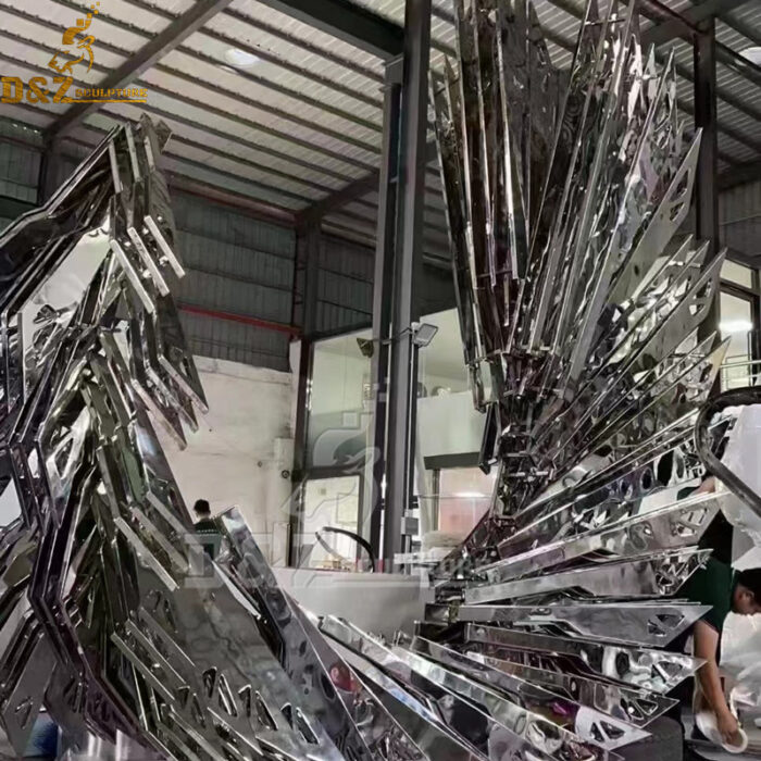 stainless steel sculpture art sculpture modern metal mirror finishing sculpture DZM 1183 - Image 4
