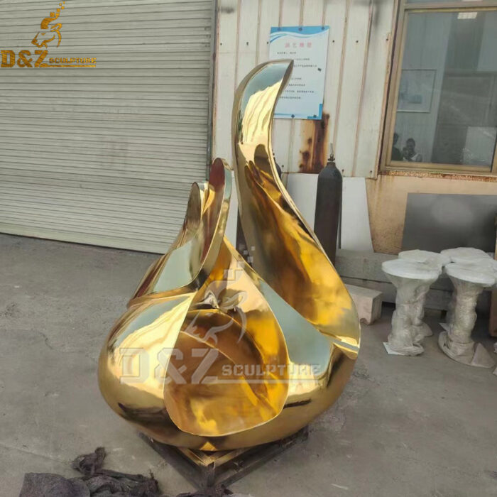 outdoor large modern abstract stainless steel metal sculpture for garden decoration DZM 1218 - Image 3