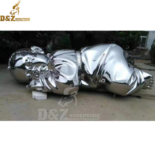 stainless steel abstract art modern figure sculpture mirror finishing DZM 1203