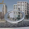 stainless steel circle fountain sculpture for art garden DZM 1202 - Image 3