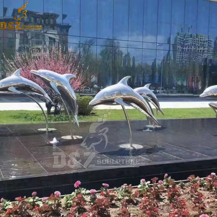 stainless steel fishes art sculpture modern abstract mirrror finishing for sale DZM 1214 - Image 2
