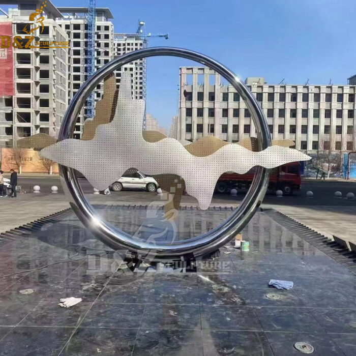 stainless steel sculpture art circle sculpture modern abstract sculpture for sale DZM 1210