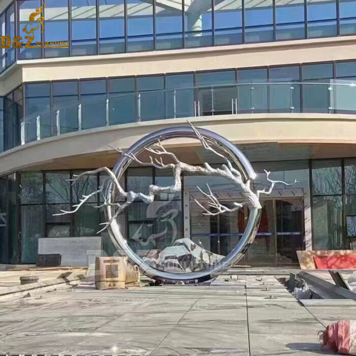 stainless steel sculpture art circle sculpture modern abstract sculpture for sale DZM 1210 - Image 3
