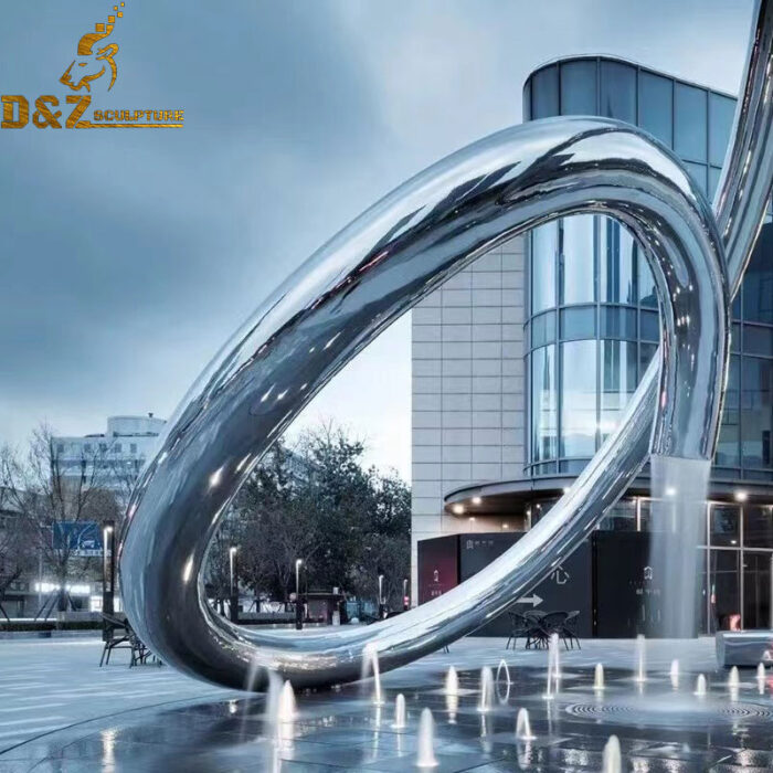 stainless steel sculpture art fountain abstract mirror surface DZM 12082.pic