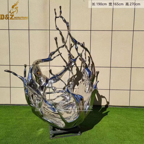 stainless steel sculpture art sculpture water splash sculpture for garden DZM 1213