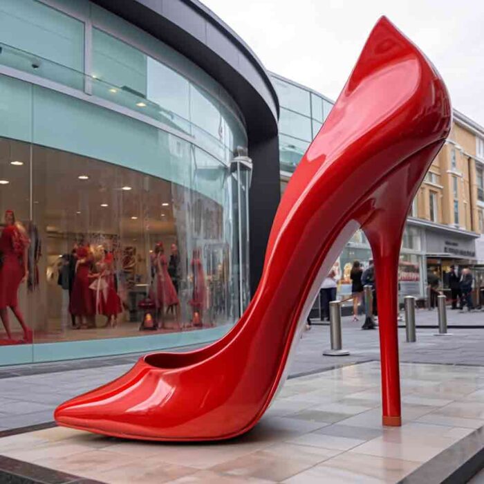 Art modern large sculpture modern abstract sculpture entangled high heels sculpture