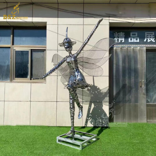 metal stainless steel mirror finishing little fairy sculpture art modern design Diy fairy sculpture DZM 1234