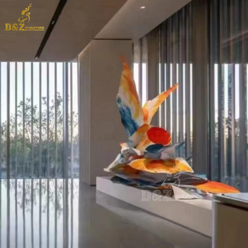 stainless steel abstarct colorful art sculpture modern garden sculpture for sale DZM 1235