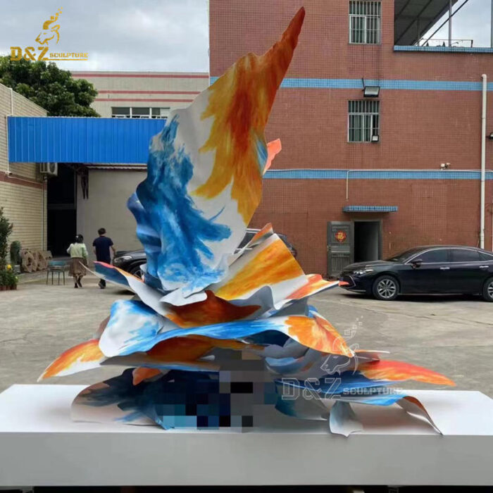 stainless steel abstarct colorful art sculpture modern garden sculpture for sale DZM 1235 - Image 5