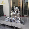 stainless steel abstract garden different kind of outdoor mirror finishing rock sculptures DZM 1222 - Image 6
