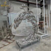 stainless steel art modern mirror finishing garden fish sculptures DZM 1229 - Image 4
