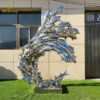 stainless steel art modern mirror finishing garden fish sculptures DZM 1229 - Image 7