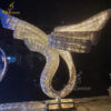 stainless steel art modern white wings with light sculpture DZM 1242