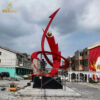 stainless steel red art painting abstract sculpture modern abstract sculpture for garden DZM 1237