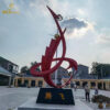 stainless steel red art painting abstract sculpture modern abstract sculpture for garden DZM 1237 - Image 3