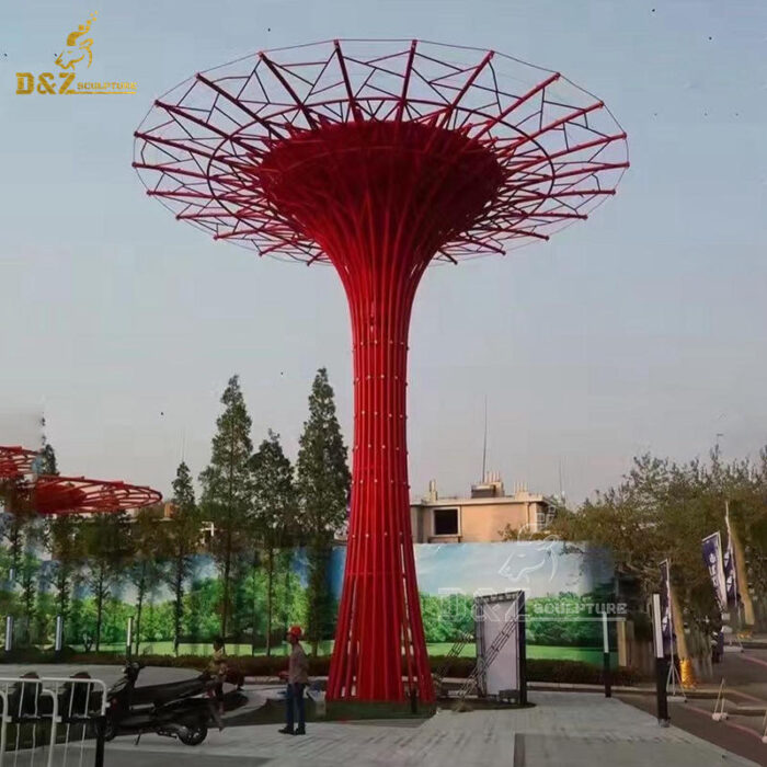 stainless steel red art painting abstract sculpture modern abstract sculpture for garden DZM 1237 - Image 4