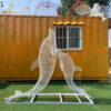 stainless steel wire animals sculpture art modern white wire sculpture for sale DZM 1240 - Image 3