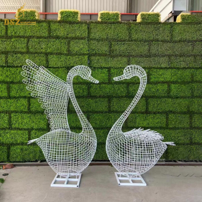 stainless steel wire animals sculpture art modern white wire sculpture for sale DZM 1240 - Image 5