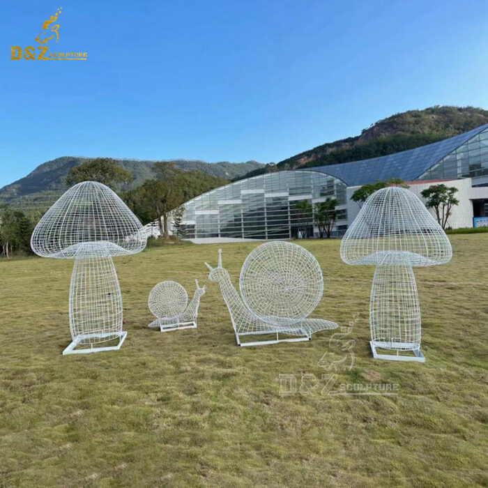 stainless steel wire animals sculpture art modern white wire sculpture for sale DZM 1240 - Image 6