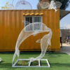 stainless steel wire animals sculpture art modern white wire sculpture for sale DZM 1240 - Image 7