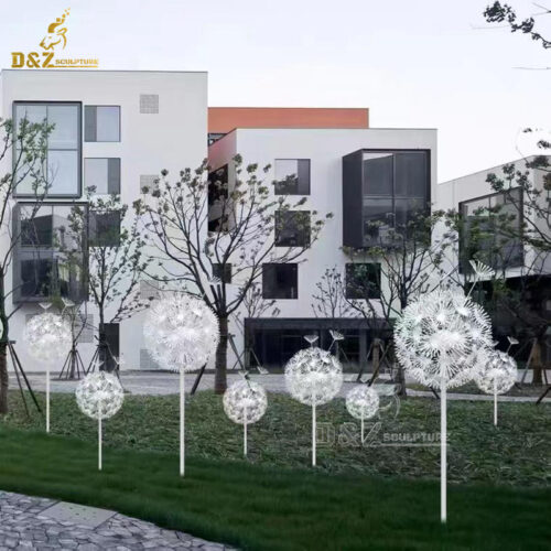 stainless steel wire flower sculpture metal 3D drawing flowers for sale DZM 1227