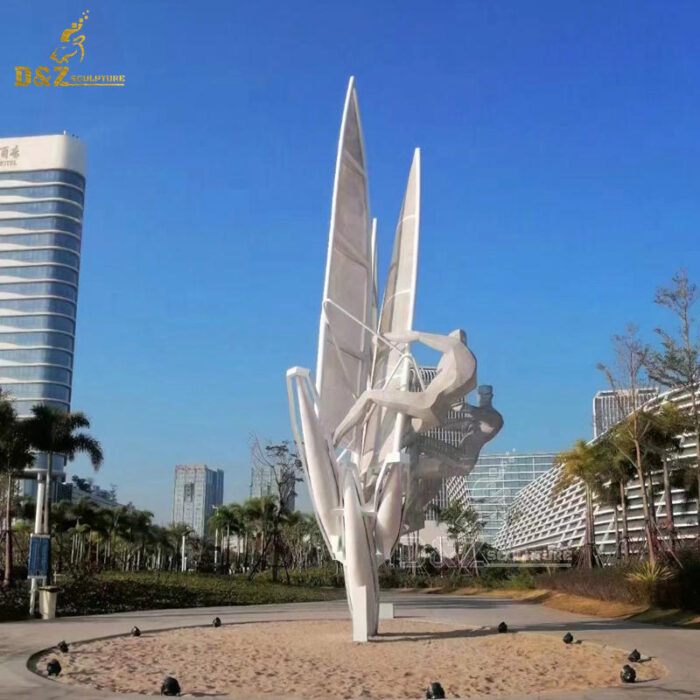 abstract metal sculptures art modern abastract The boat and people sculpture DZM 1244 - Image 4