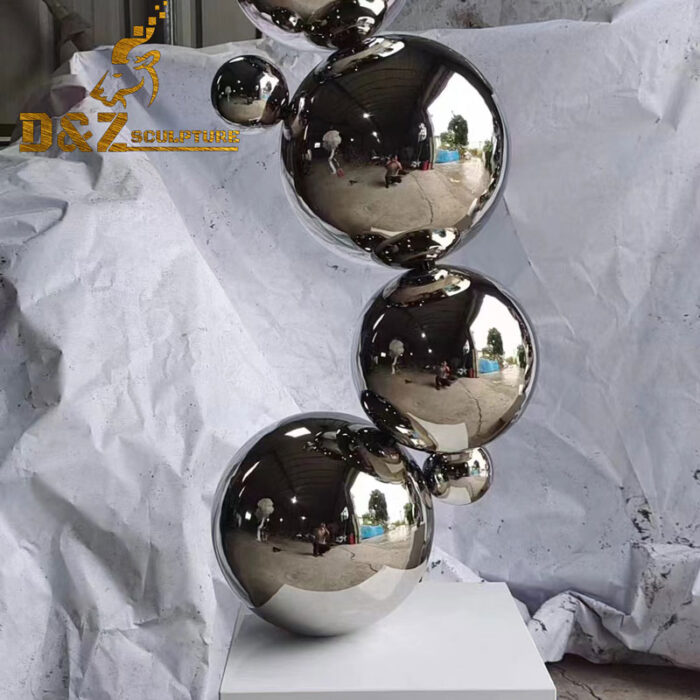 large sphere art modern outdoor metal mirror finshing sculpture DZM 1246 - Image 3