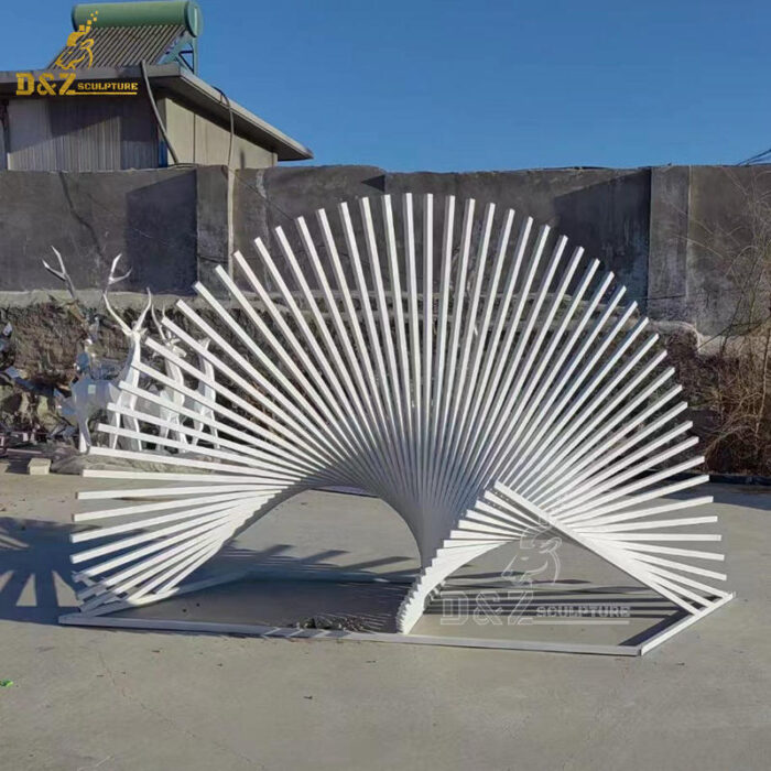 stainless steel art modern abstract white sculpture for sale DZM 1248