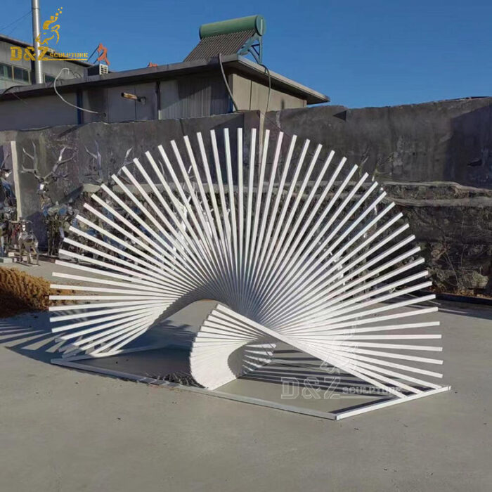 stainless steel art modern abstract white sculpture for sale DZM 1248 - Image 3