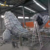 stainless steel geometric fish flying sculpture for hang on the ceiling DZM 1250 - Image 6