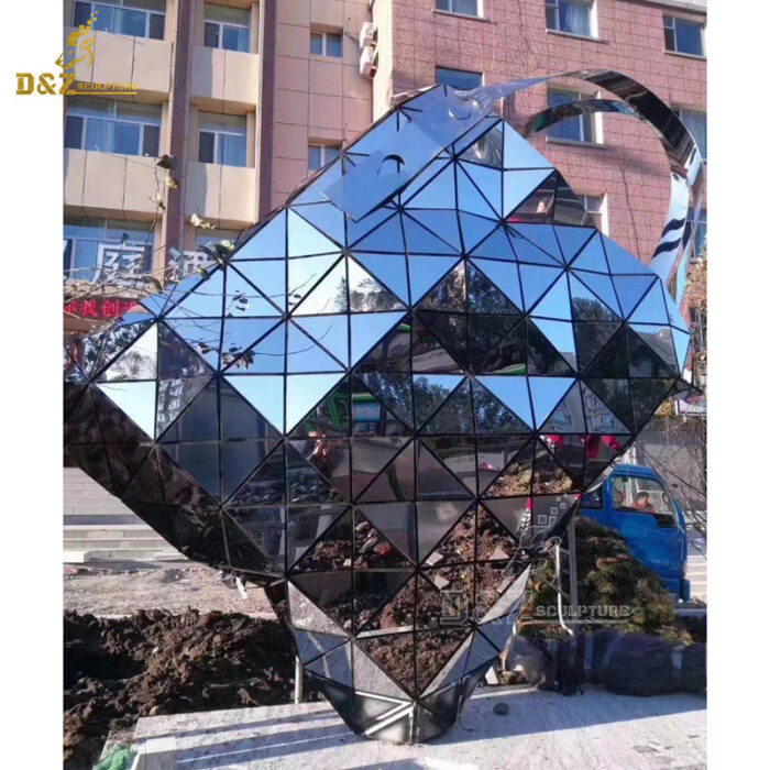 stainless steel mirror finishing bag sculpture art modern metal abstract sculpture DZM 1249