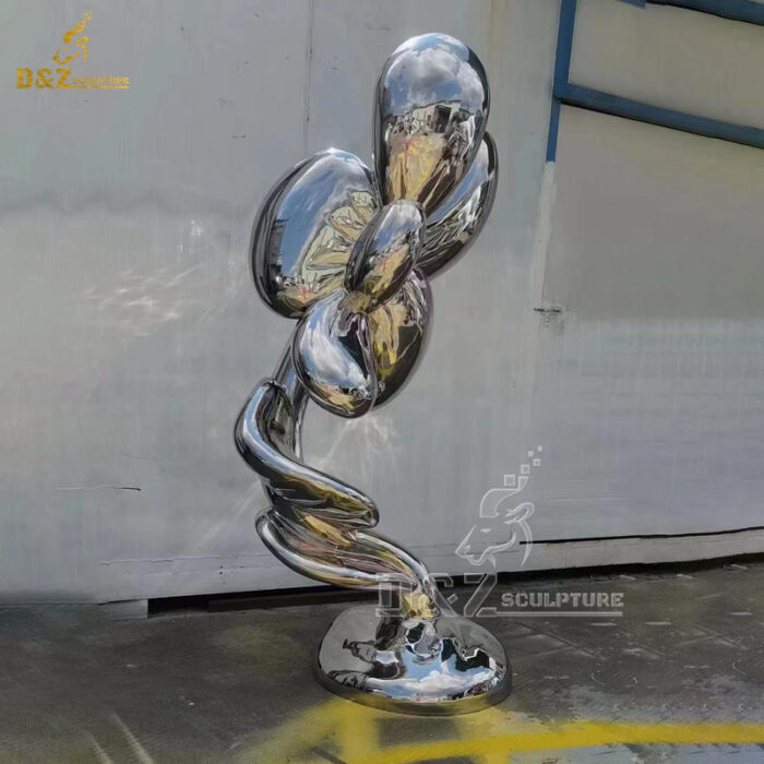 metal art abstract 3d flower sculpture mirror finishing sculpture for sale DZM 1276 - Image 5