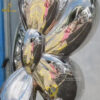 metal art abstract 3d flower sculpture mirror finishing sculpture for sale DZM 1276