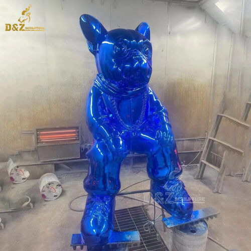 metal sculpture bulldog stainless steel art modern abstract sculpture for sale DZM 1271