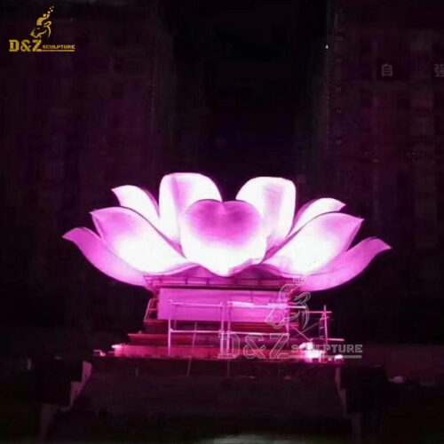 large white metal lotus flower sculpture for garden decorate DZM 1295