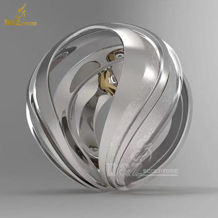 metal art garden outdoor sphere sculpture mirror finishing for decorate DZM 1283 - Image 3