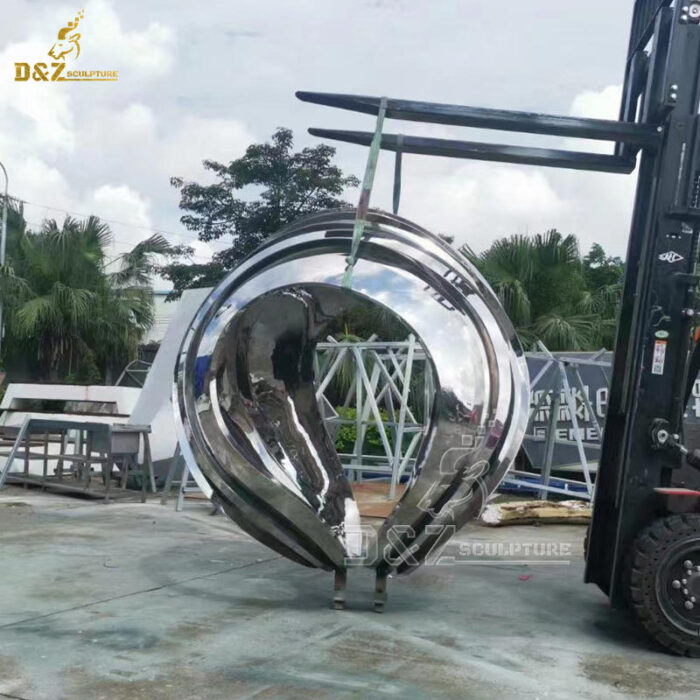 metal art garden outdoor sphere sculpture mirror finishing for decorate DZM 1283 - Image 6