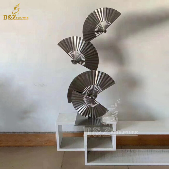 stainless steel art modern fans mirror finishing sculpture for garden art DZM 1293