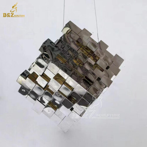 stainless steel art modern metal cube mirror finishing design for sale DZM 1281