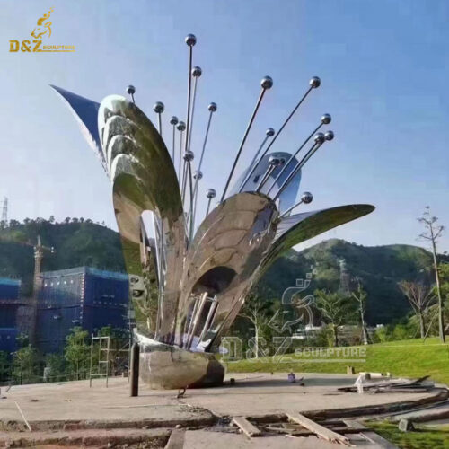 stainless steel art modern sculpture metal flower art sculpture for sale DZM 1292