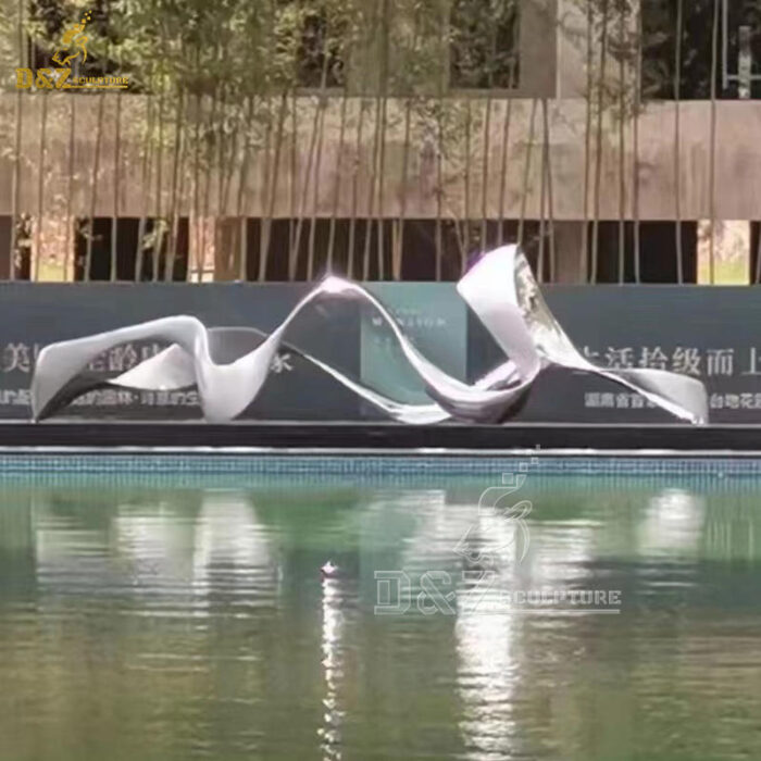 stainless steel abstract metal modern garden sculpture for sale DZM 1302 - Image 2