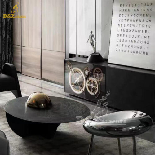 stainless steel art modern table and chair set for home decorate DZM 1303