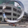 stainless steel circle abstract art sculpture mirror finishing for sale DZM 1300