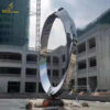 stainless steel circle abstract art sculpture mirror finishing for sale DZM 1300 - Image 3