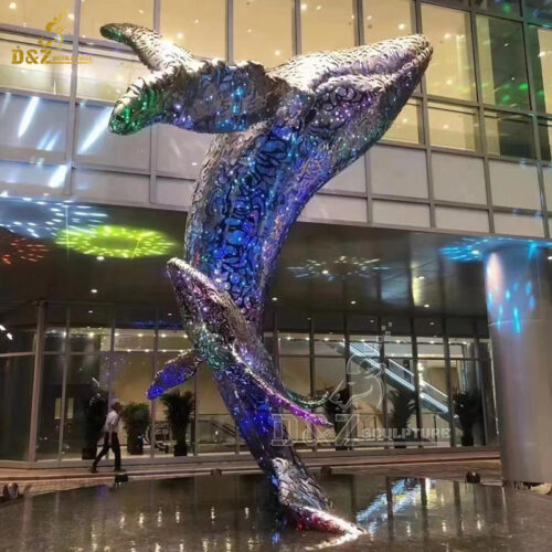 stainless steel colorful hollow out fish sculpture garden fish sculptures DZM 1316