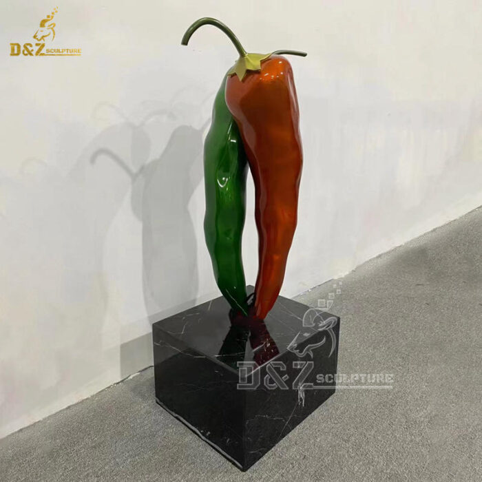 stainless steel sculpture art chili modern sculpture abstract art sculpture for sale DZM 1301 - Image 5