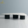 stainless steel sculpture art modern table with chair set for home decorate DZM 1315